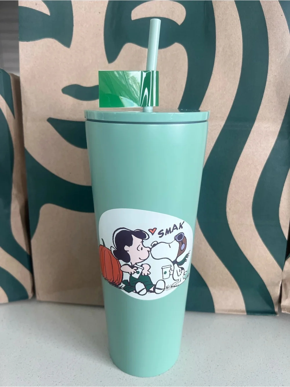 Snoopy/Peanuts × Starbucks 2026 Collection 16oz Pumpkin Tumbler — New in Box